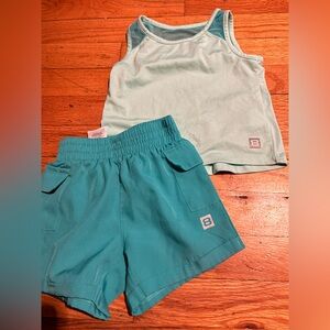 Layer 8 - Toddler Girl Matching Athletic Set….Light Teal Top & Deep Teal Shorts